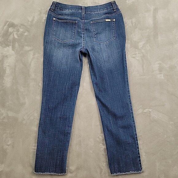 Chicos Jeans Size 2R Chicos 00R Pearls So Slimming Girlfriend Ankle Beads 28x26 - Picture 4 of 13